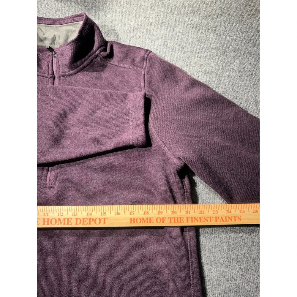 Eddie Bauer Mens Large Purple Quarter Zip Fleece Pullover Sweater EM31LK112P